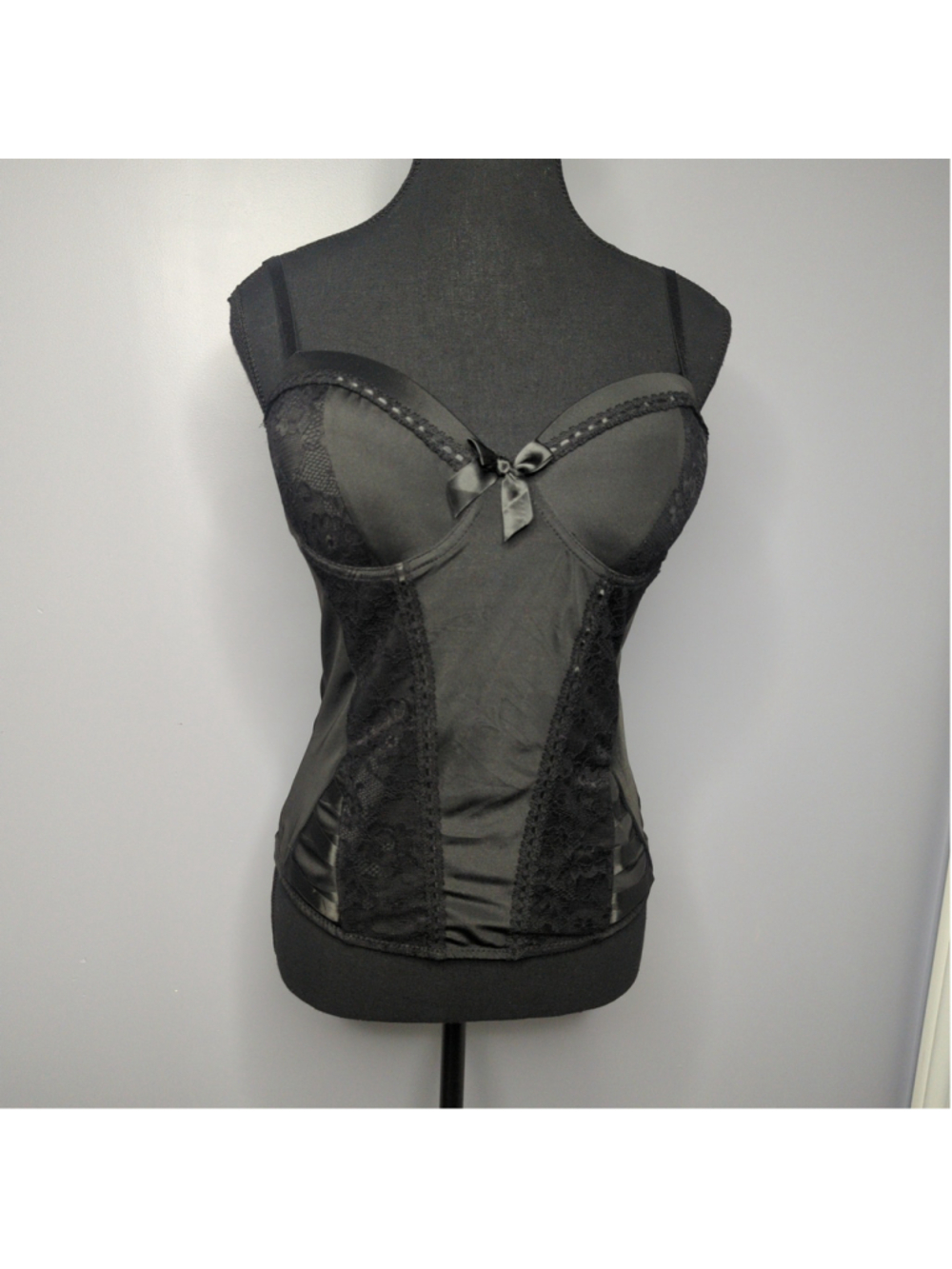 Spirit Halloween Black Lace Corset Top Underwire Bustier XL